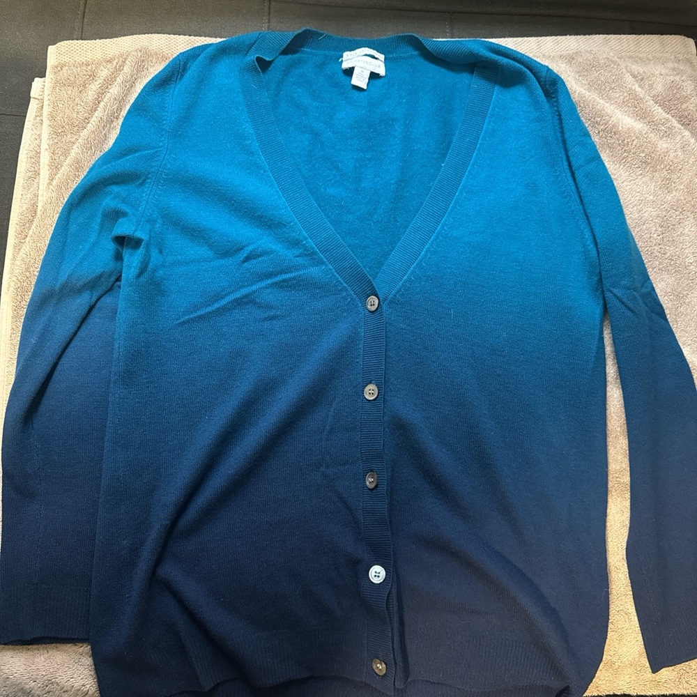 100%Cashmere Blue Gradient Women's Sweater